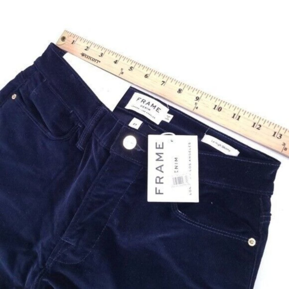 FRAME Le High Rise Blue Skinny Corduroy Jeans Pants Size 27 NWT - Picture 4 of 11